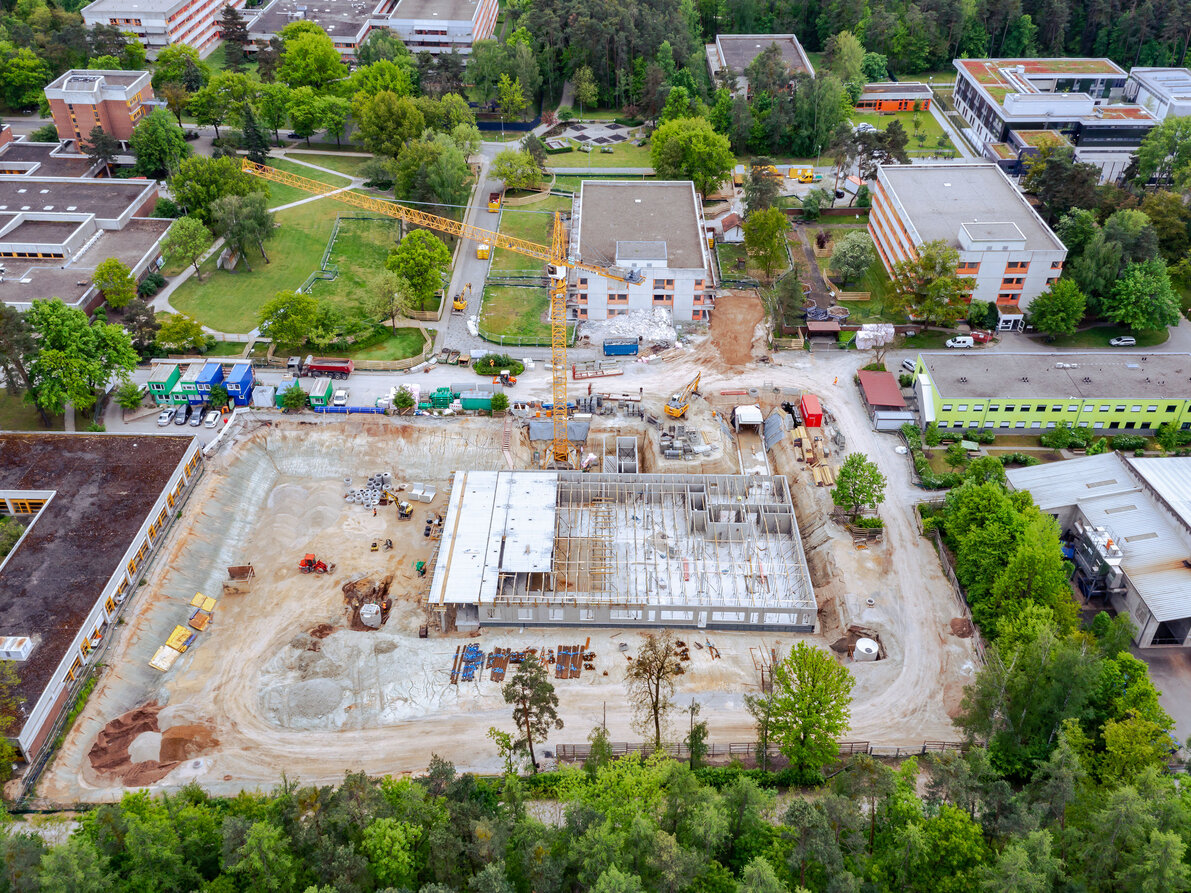 Blick auf die Baustelle Generalausbauplanung Erlangen