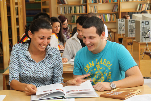 Studierende im Gespräch