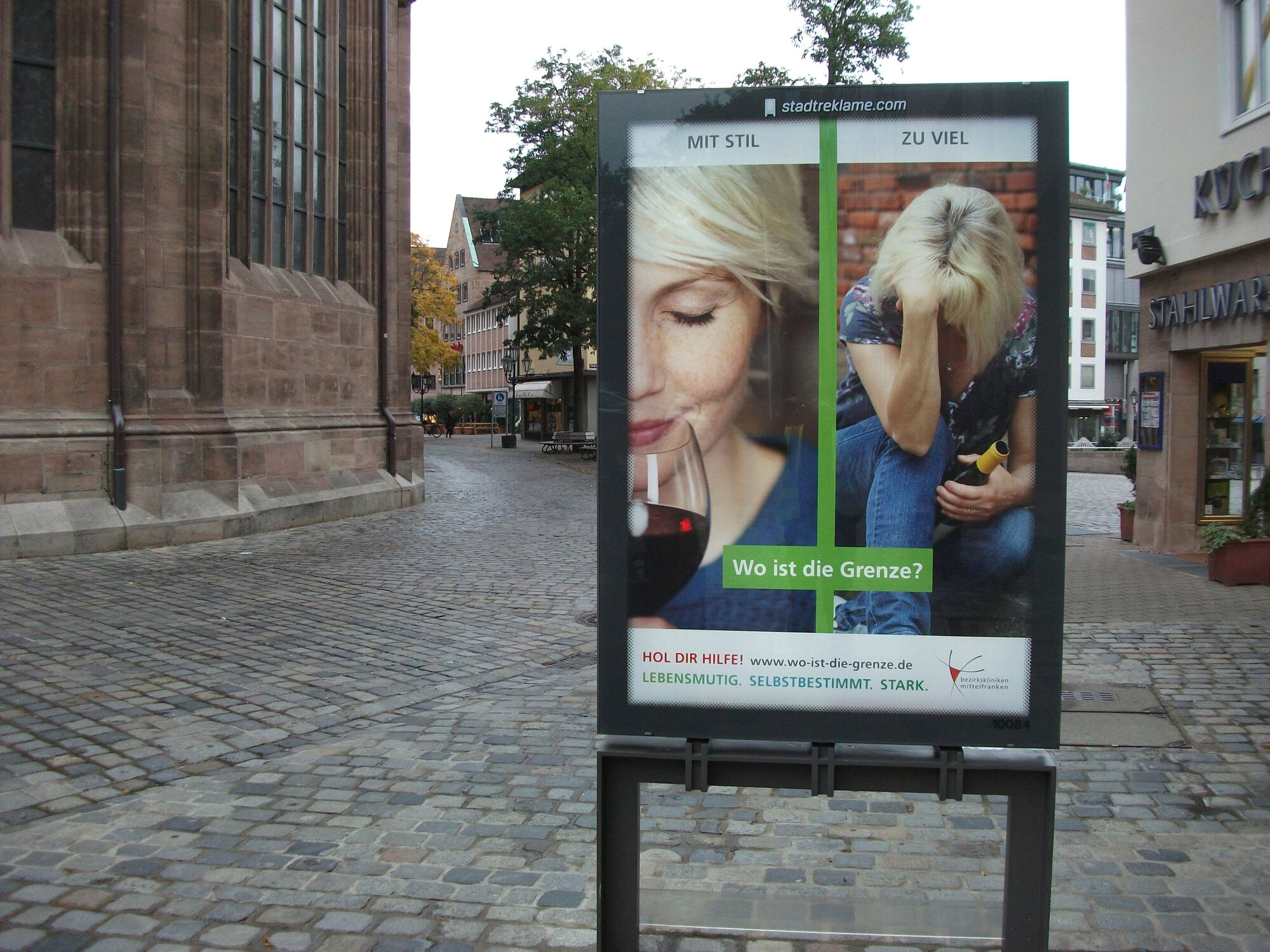 Plakat aus der Reihe "Wo ist die Grenze", Thema Alkoholsucht