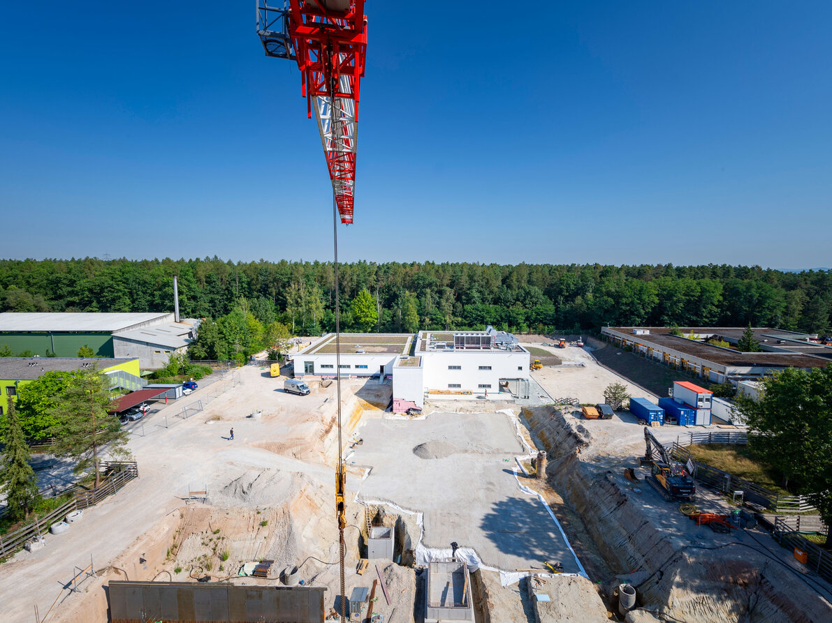 Blick auf die Baustelle Generalausbauplanung Erlangen
